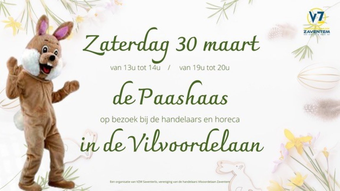 Paashaas bezoekt Vilvoordelaan op zaterdag 30 maart!